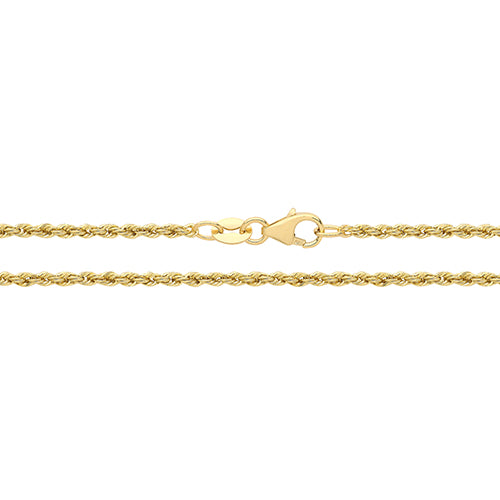 9ct Gold Rope Chain - 2mm