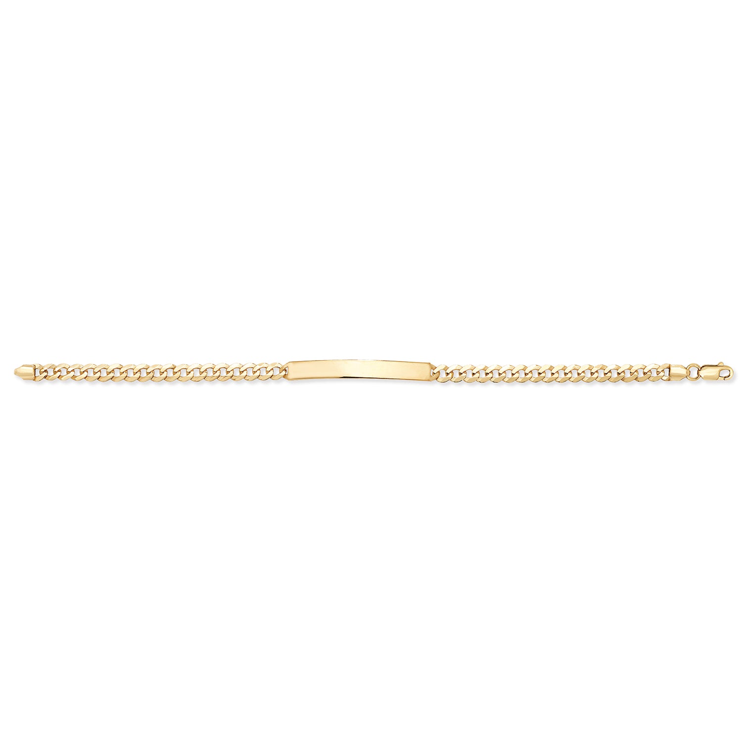 9Ct Gold Curb Rectangular Id Plate Bracelet - BR249