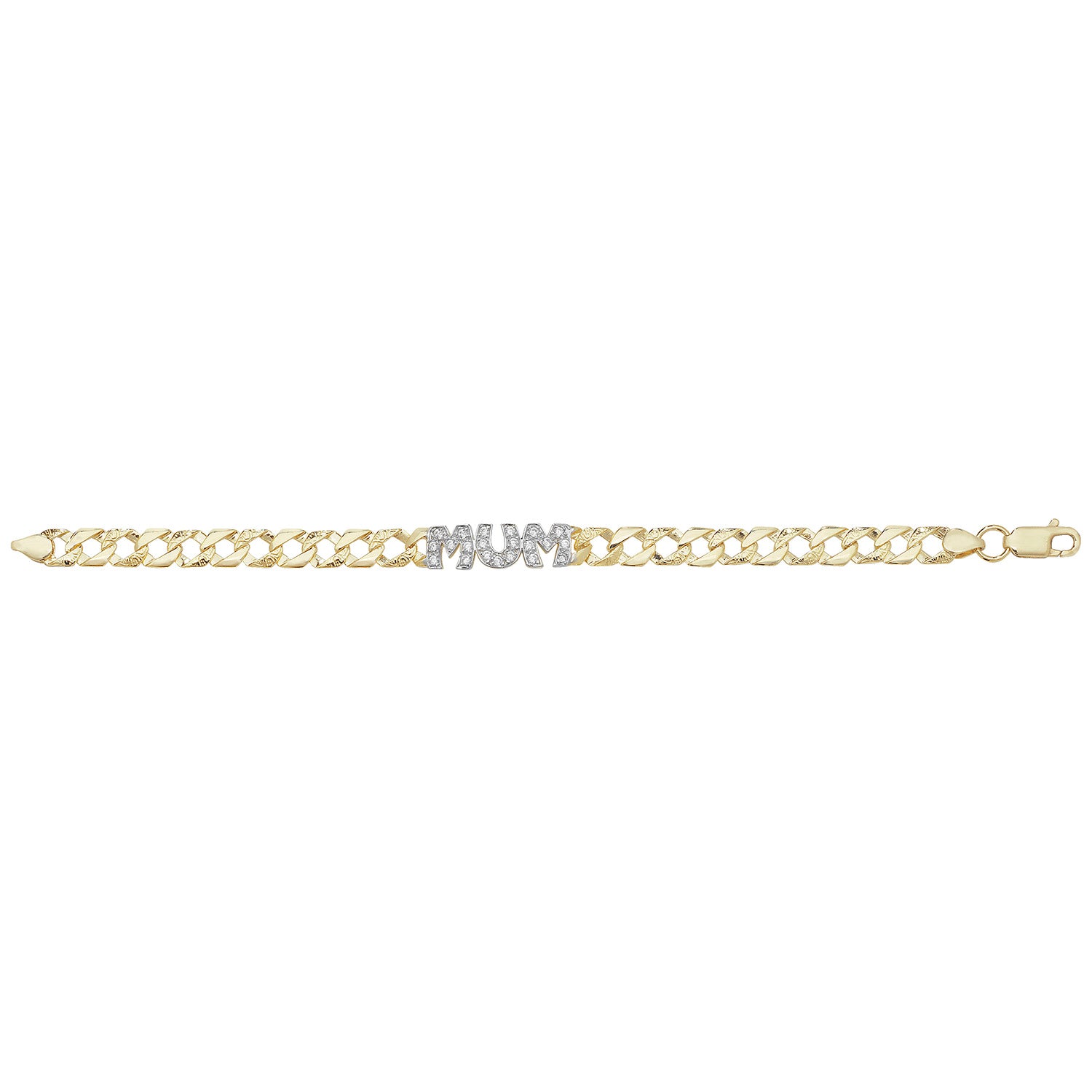 9Ct Gold Cz Mum Bracelet - BR596