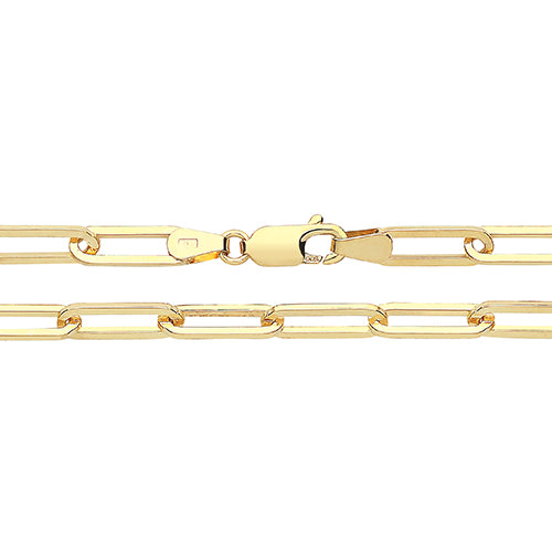 9CT Gold Paperclip Hollow Chain