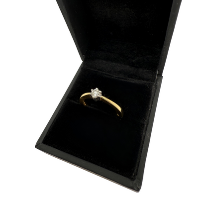 18ct Gold Diamond Solitaire Ring – 0.117ct