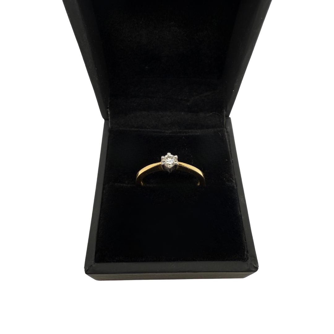 18ct Gold Diamond Solitaire Ring – 0.117ct