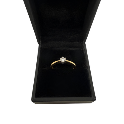 18ct Gold Diamond Solitaire Ring – 0.117ct