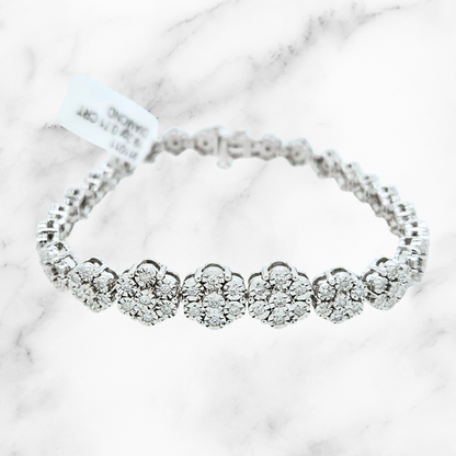 White Gold Diamond Daisy Bracelet