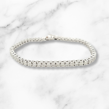 White Gold Diamond Illusion Tennis Bracelet
