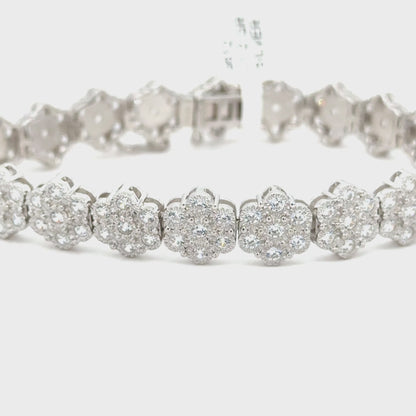Silver Daisy Tennis Bracelet