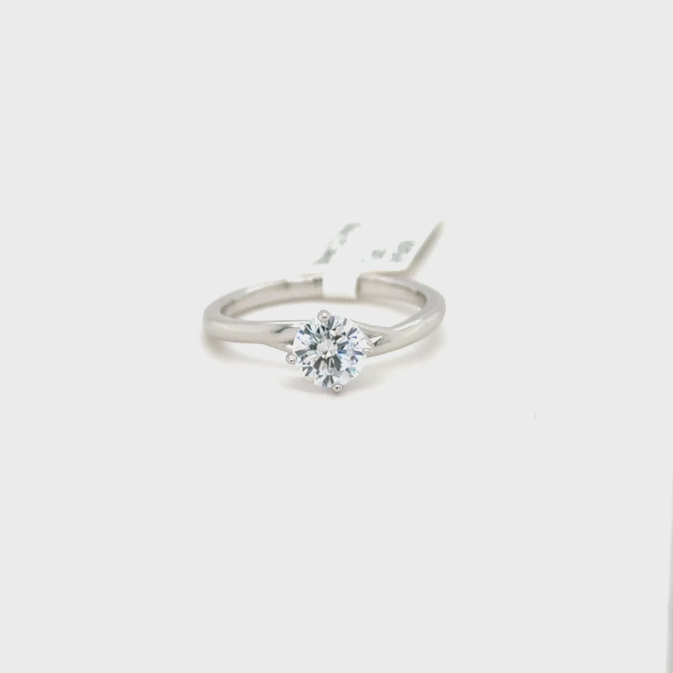 Sterling Silver Round Cut Solitaire Ring with Cubic Zirconia