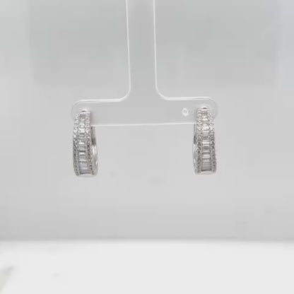 40mm Silver CZ Initial Pendant With Hoops