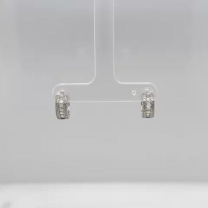 40mm Silver CZ Initial Pendant With Hoops