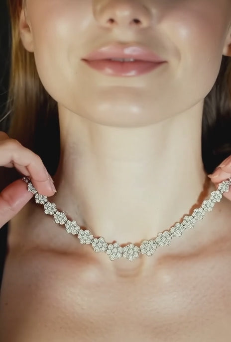 Diamond Daisy Graduated Illusion Necklace