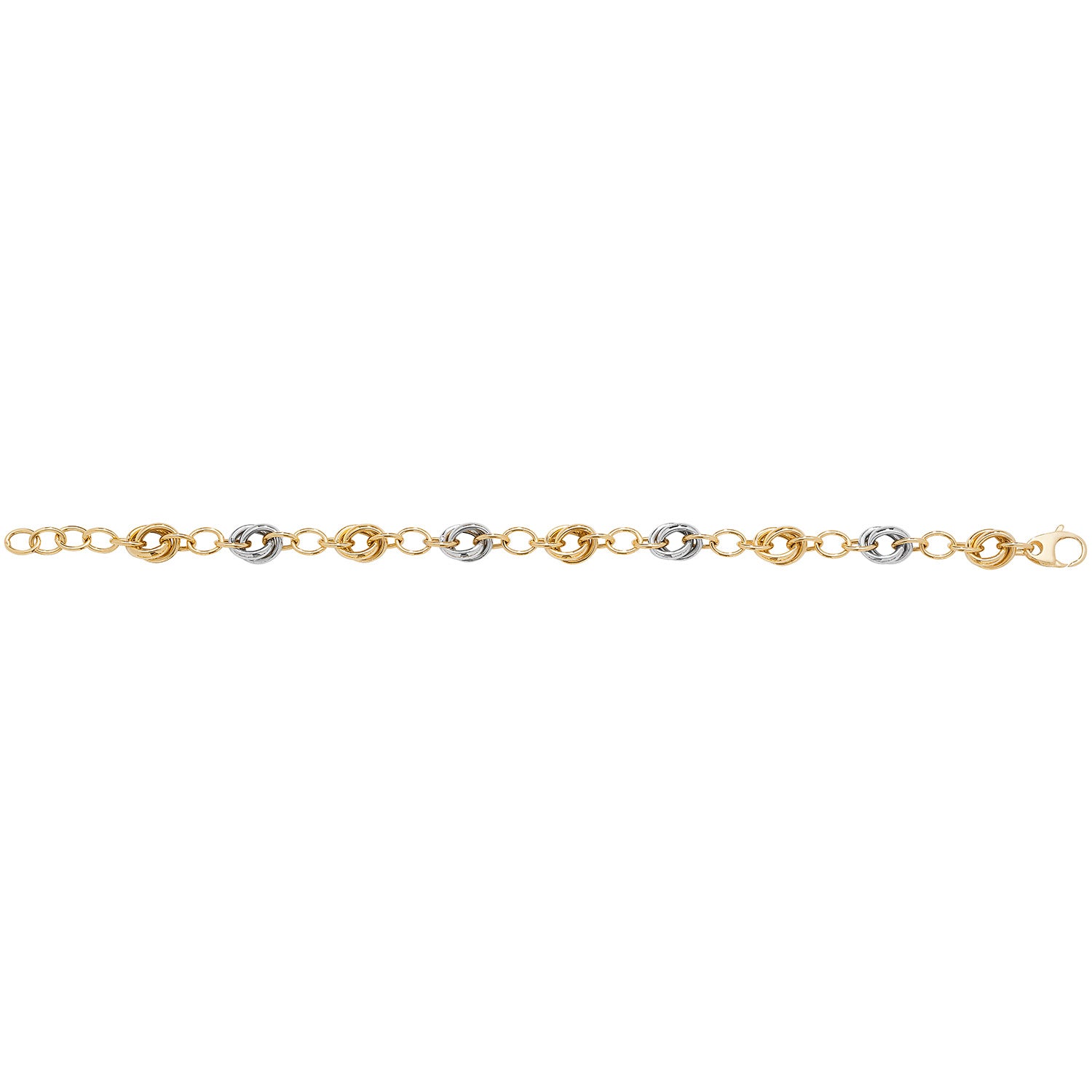 9Ct Gold 2 Tone Knot Fancy Bracelet - BR553
