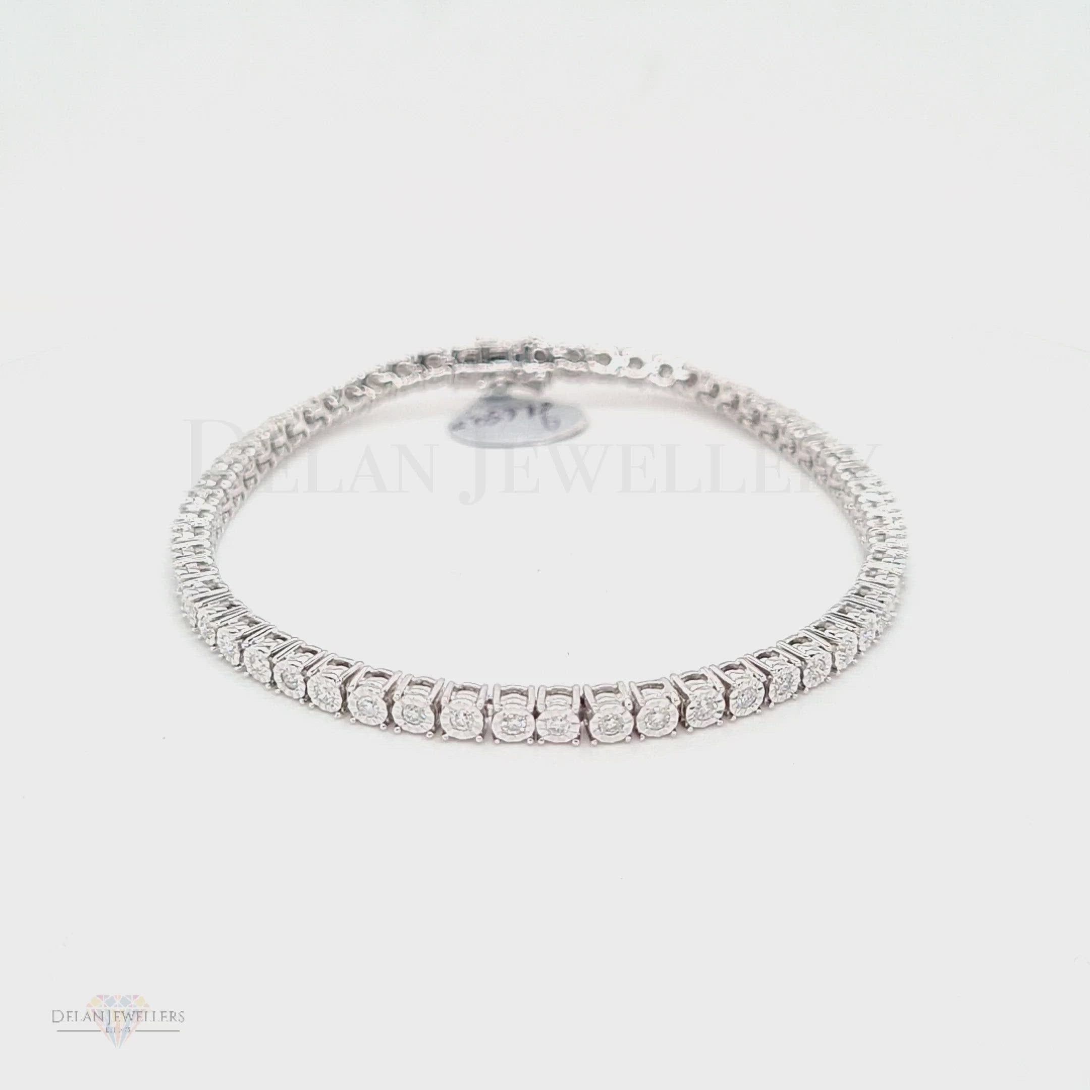 White Gold Diamond Illusion Tennis Bracelet