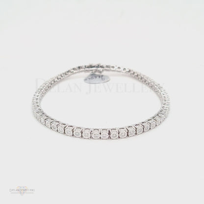 White Gold Diamond Illusion Tennis Bracelet