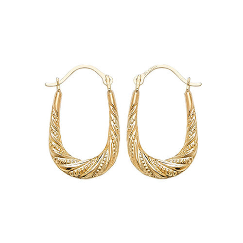 9Ct Gold Creole Earrings ER474