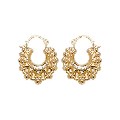 9Ct Gold Traditional Creole Earrings - All Sizes